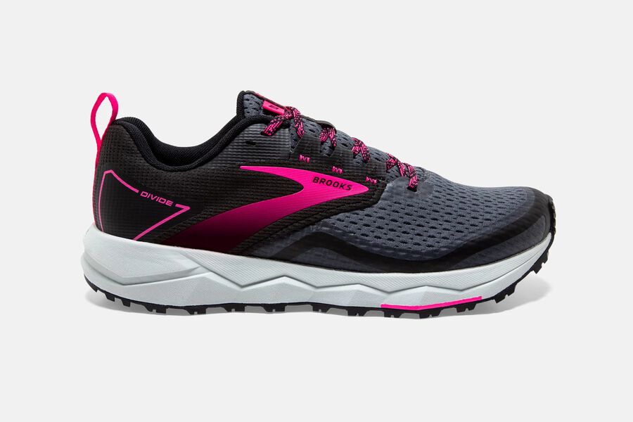 Brooks Running Shoes - Divide 2 Trail Womens - Black/Pink - DRJ-281034